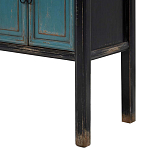 Деревянная консоль в китайском стиле с дверцами голубая Qin Console Table Blue варинант исполнения - 5 | Loft Concept в Воронеже