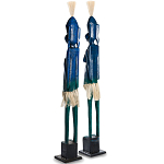 Комплект из 2-х деревянных статуэток Asmat Tall Statuettes Blue варинант исполнения - 2 | Loft Concept в Воронеже