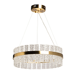 Люстра круглая золотого цвета с прозрачными рельефными стеклянными вставками Textured Glass Chandelier варинант исполнения - 2 | Loft Concept в Воронеже