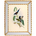 Постер с изображением птиц и цветов в зеркальной раме Blooming Birds Poster варинант исполнения - 5 | Loft Concept в Воронеже