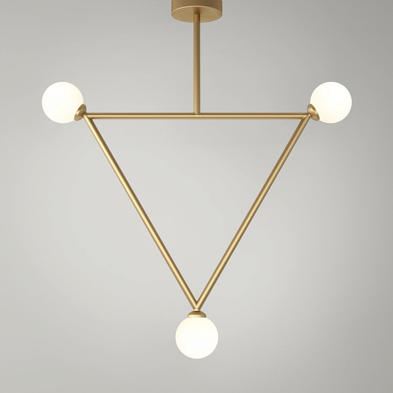 Люстра Areti Triangle Pendant Золотой Белый Люстра Areti Triangle Pendant Золотой Белый в Воронеже | Loft Concept
