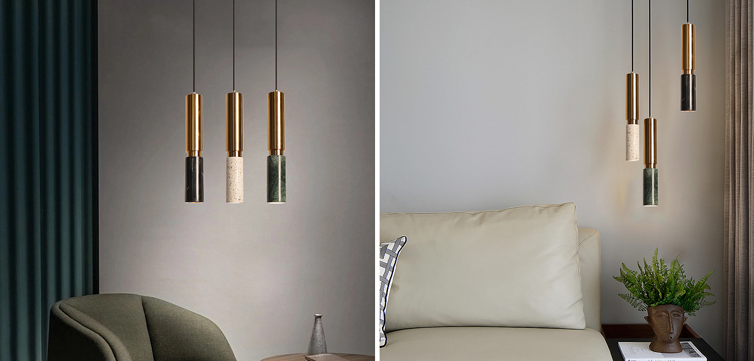 Светильник с цилиндрический плафоном Cylindrical Pendant Lamp Marble Светильник с цилиндрический плафоном Cylindrical Pendant Lamp Marble - Loft-Concept в Воронеже