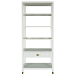 Стеллаж Elsa Dreams White со стеклянными полками и ящиком варинант исполнения - 6 | Loft Concept в Воронеже