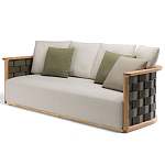 Дизайнерский уличный диван из массива дерева с плетеной спинкой PALINFRASCA Sofa варинант исполнения - 19 | Loft Concept в Воронеже
