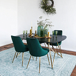 Обеденный стол на металлических ножках Ward Brass Dining Table варинант исполнения - 6 | Loft Concept в Воронеже