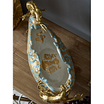 Чаша голубого цвета с оранментом и и бронзовыми фигурами леопардов Eden Garden варинант исполнения - 9 | Loft Concept в Воронеже