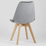 Стул с мягким велюровым сиденьем Arvika Grey варинант исполнения - 5 | Loft Concept в Воронеже