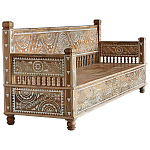 Скамья с резным декором из массива манго Grey Mango Collection Bench L варинант исполнения - 1 | Loft Concept в Воронеже