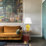 Настольная лампа желтая с изображением птиц Slip Away варинант исполнения - 5 | Loft Concept в Воронеже