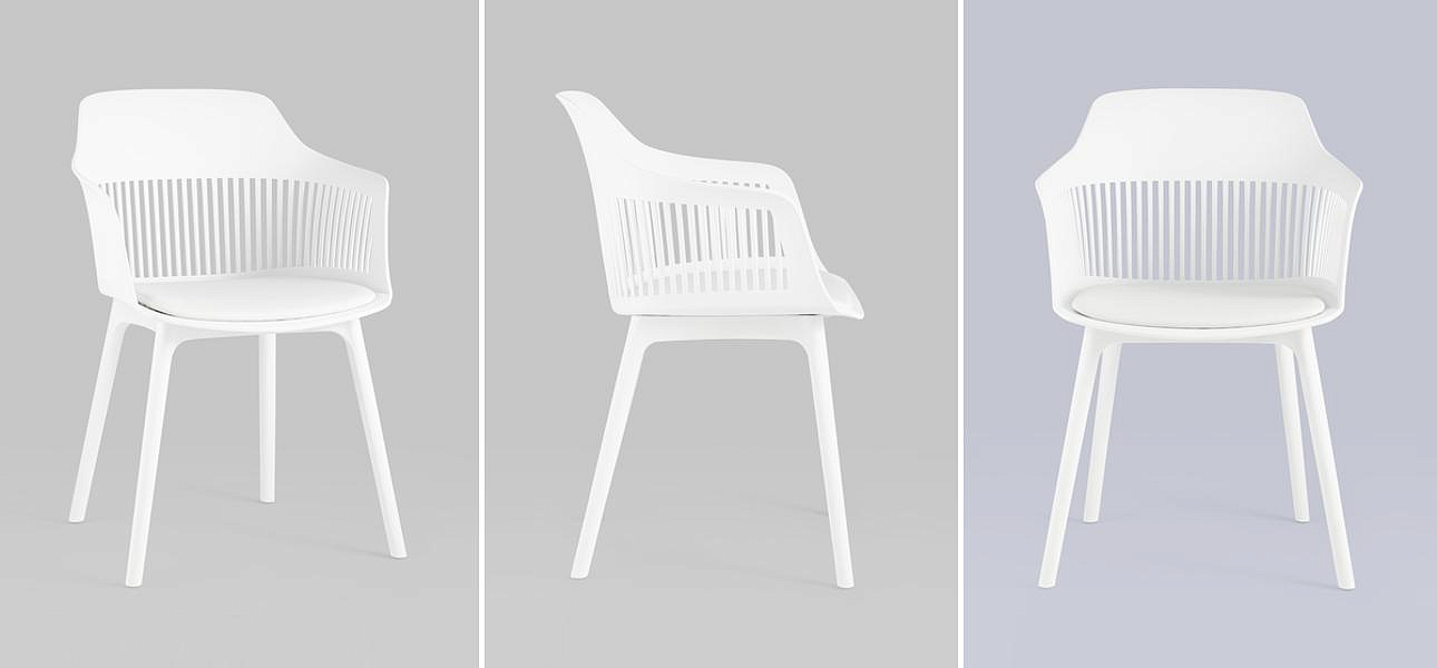 Стул Crocus Chair Белый цвет Подушка эко-кожа Стул Crocus Chair Белый цвет Подушка эко-кожа - Loft-Concept в Воронеже