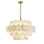 Люстра подвесная четырехъярусная с подвесками в форме дисков Cryptocrystalline Stone варинант исполнения - 8 | Loft Concept в Воронеже