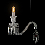 Подвесной светильник стеклянный в виде канделябра Curved Glass Chandelier варинант исполнения - 4 | Loft Concept в Воронеже