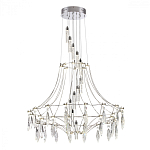 Люстра подвесная из металла с хрустальными прозрачными подвесками Quasar 81 варинант исполнения - 9 | Loft Concept в Воронеже