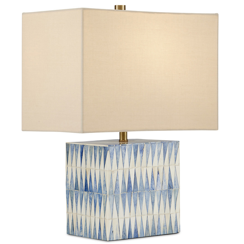 Настольная лампа с зубчатым узором Stylish Lamp Bone Бежевый Синий Белый Настольная лампа с зубчатым узором Stylish Lamp Bone Бежевый Синий Белый в Воронеже | Loft Concept