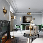 Бра с изогнутым плафоном на бронзовом основании с вертикальным декором из металлических трубок Sohne варинант исполнения - 2 | Loft Concept в Воронеже