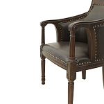 Кресло кожаное на 4-х деревянных ножках из массива березы Ethan Armchair brown варинант исполнения - 4 | Loft Concept в Воронеже