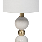 Лампа настольная с каркасом из мраморных шаров и белым абажуром Floor lamp Jewelry варинант исполнения - 2 | Loft Concept в Воронеже