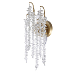 Бра с хрустальными прозрачными подвесками и круглым основанием золотого цвета FAIRYTREE Light варинант исполнения - 1 | Loft Concept в Воронеже