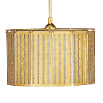 Люстра с золотым фактурным каркасом и тканевым абажуром Lustery Gold варинант исполнения - 3 | Loft Concept в Воронеже