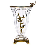 Ваза из прозрачного стекла с бронзовой вставкой в виде цветущей ветви Eden Garden porcelain and bronze варинант исполнения - 1 | Loft Concept в Воронеже