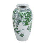 Ваза высокая с зелеными цветочными и птичьими мотивами Vase Inspired by Nature варинант исполнения - 2 | Loft Concept в Воронеже