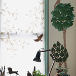 Обои ручная роспись Mughal Trees Original colourway on linen варинант исполнения - 3 | Loft Concept в Воронеже