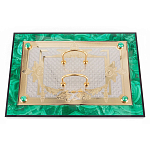 Настольный письменный набор из малахита и долерита с декором в виде герба России Leader Organizer варинант исполнения - 4 | Loft Concept в Воронеже