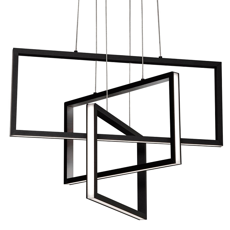Люстра светодиодная прямоугольная LED Chandelier Rectangular Черный Белый Люстра светодиодная прямоугольная LED Chandelier Rectangular Черный Белый в Воронеже | Loft Concept