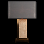 Настольная лампа с основанием из натурального камня c серым прямоугольным абажуром Lapis Tiburtinus варинант исполнения - 2 | Loft Concept в Воронеже