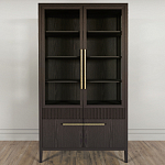 Витрина Primo со стеклянными фасадами и буфетом шпон Темный орех варинант исполнения - 2 | Loft Concept в Воронеже