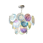 Люстра с каскадом из круглых разноцветных стеклянных дисков Mother of Pearl Iridescence варинант исполнения - 3 | Loft Concept в Воронеже