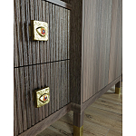 Большой шкаф с витриной Elsa Dreams Walnut варинант исполнения - 4 | Loft Concept в Воронеже