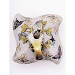 Шкатулка фиолетового цвета с рисунком бабочек и крышкой с фигуркой птицы на ветке Eden Garden варинант исполнения - 3 | Loft Concept в Воронеже