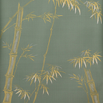 Обои ручная роспись Bamboo Golden on Blue grey dyed silk варинант исполнения - 2 | Loft Concept в Воронеже