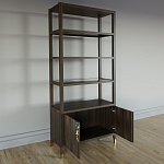 Стеллаж со стеклянными полками Elsa Dreams Walnut варинант исполнения - 3 | Loft Concept в Воронеже