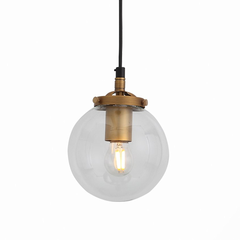 Подвесной светильник Bistro Globe Clear Glass Pendant Золотой Подвесной светильник Bistro Globe Clear Glass Pendant Золотой в Воронеже | Loft Concept