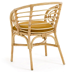 Кресло из ротанга с сиденьем из велюра Vini Rattan Armchair варинант исполнения - 4 | Loft Concept в Воронеже