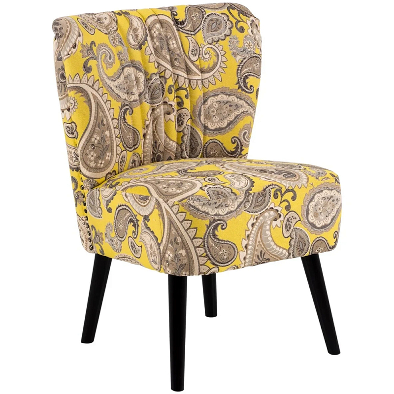 Кресло Harper Paisley Armchair Yellow Желтый Бежевый Черный в Воронеже | Loft Concept 