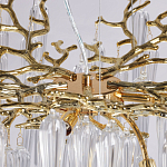 Люстра золотого цвета с декоративными ветками и длинными прозрачными стеклянными подвесами в форме сосулек Droplet Chandelier варинант исполнения - 8 | Loft Concept в Воронеже