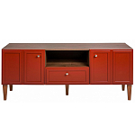 ТВ-тумба красная из массива бука с 2-мя дверками и ящиком Wenge Light варинант исполнения - 2 | Loft Concept в Воронеже