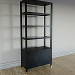 Стеллаж со стеклянными полками Elsa Dreams Black варинант исполнения - 6 | Loft Concept в Воронеже