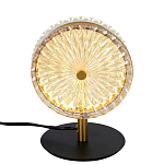 Настольная лампа с плафоном из рельефного стекла Peony Glass Bronze  варинант исполнения - 1 | Loft Concept в Воронеже