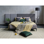 Кровать с большим мягким изголовьем Unity Grey Bed варинант исполнения - 6 | Loft Concept в Воронеже