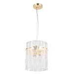 Подвесной светильник цилиндрической формы с текстурными стеклянными элементами Textured Glass Chandelier варинант исполнения - 2 | Loft Concept в Воронеже