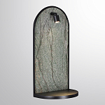 Настенный светильник зеленого цвета с черной рамкой овальной формы с полкой Herbarium  варинант исполнения - 1 | Loft Concept в Воронеже