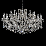 Люстра подвесная двухъярусная с 30-ю лампочками и прозрачными хрустальными подвесками на хромированном основании Crystal lamps варинант исполнения - 1 | Loft Concept в Воронеже