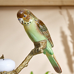 Подсвечник с двумя попугаями из фарфора на бронзовой ветке Eden Garden варинант исполнения - 3 | Loft Concept в Воронеже