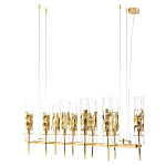 Люстра подвесная прямоугольная с 10-ю цилиндрическими плафонами LIAISON варинант исполнения - 1 | Loft Concept в Воронеже