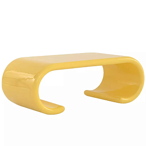 Дизайнерский журнальный стол жёлтый округлой формы Bonyn