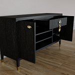 Комод-буфет Elsa Dreams Black с открытыми полками   варинант исполнения - 5 | Loft Concept в Воронеже